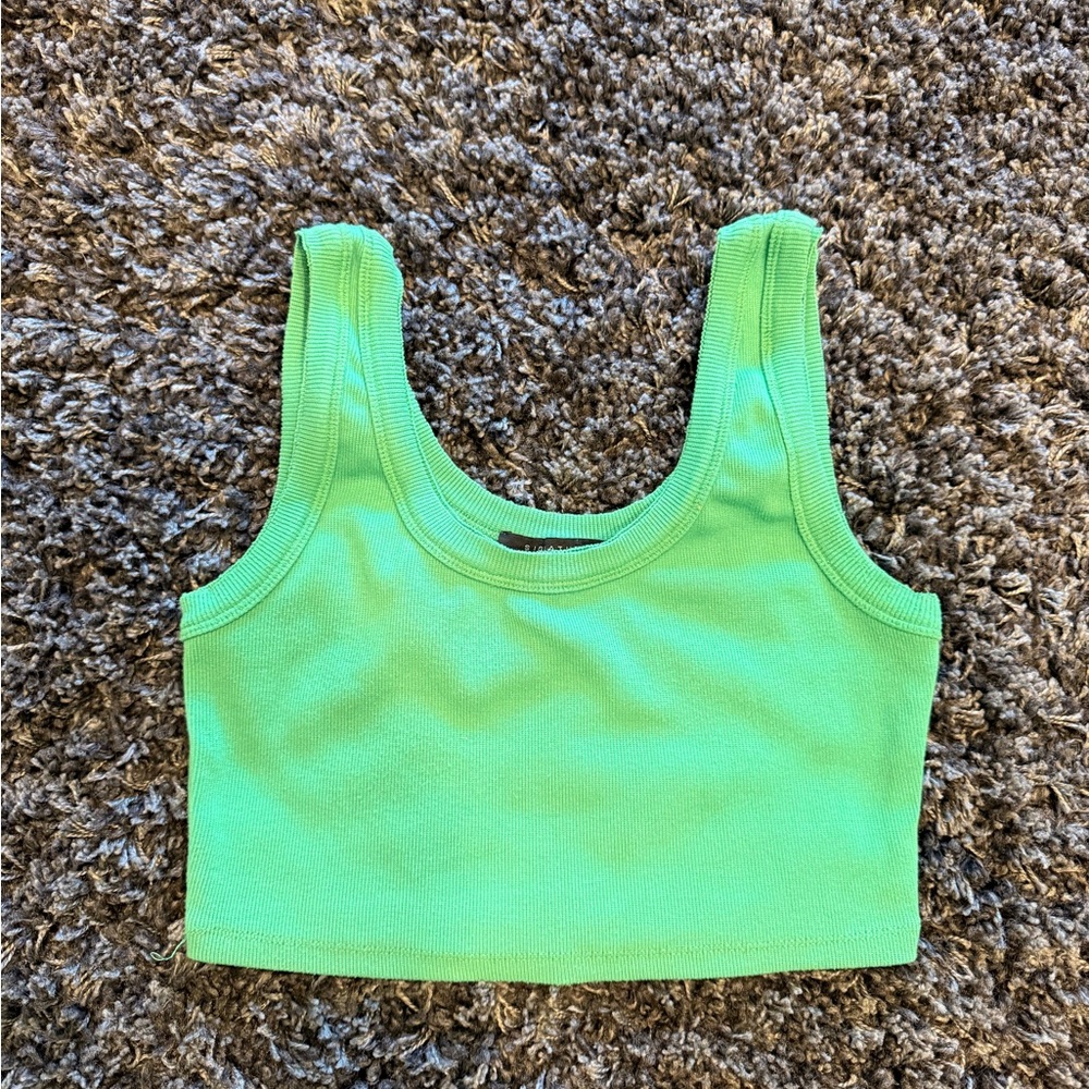 Green Cropped Tank Top